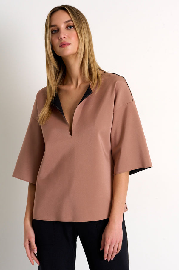 Shan Gaby Lapel collar top
